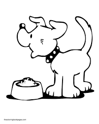Downloads are subject to this site's term of use. Happy Dog With Food Bowl Dog Coloring Page Dog Coloring Book Cute Coloring Pages