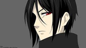 Anime boy black hair blue eyes. Hd Wallpaper Anime Black Butler Black Hair Boy Minimalist Red Eyes Wallpaper Flare