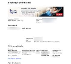 Pal Itinerary Receipt Philippines Visajourney