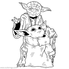Baby yoda coloring pages is the baby boy spoken in the mandalorian in the star wars disney television serial. Yoda And Baby Yoda Coloring Pages Xcolorings Com