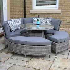 Use a standard chair or stool as your seating affair. Malmo Valencia Set Granite Rattan With Grey Cushions Outside Edge Metal Garden Furniture