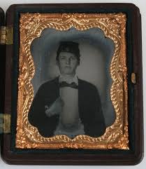 Ambrotype Civil War Soldier Amber Glass Full Union Case Civil War Soldier War