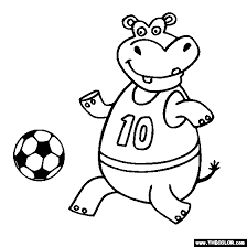 Free cute hippo coloring pages. Animal Activities Online Coloring Pages