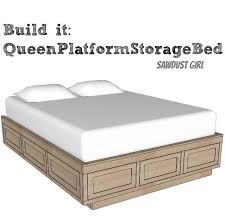 A bed with drawers underneath helps provide a base frame under your bed, as well as a dresser or just some extra storage space. Queen Size Platform Bed Frame With Storage Drawers Sawdust Girl