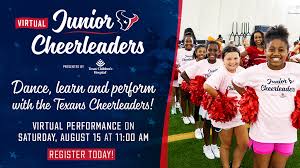 Houston texans cheerleaders perform during a timeout form the game against the new england patriots at reliant stadium. The Houston Texans Cheerleaders Partnered With Texas Children S Hospital Present The 2020 Virtual Junior Cheerleaders Kids Out And About Rochester