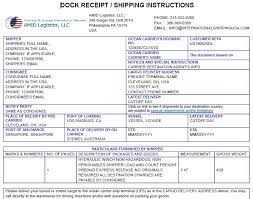 The bill of lading also serves as a receipt of shipment when the good is delivered to the predetermined destination. Dock Receipt In Shipping Cargo From The Usa