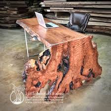 Waterfall Wood Slab Office Desk Waterfall Wood Wood Slab Rustic Furniture