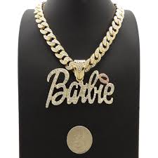 Maybe you would like to learn more about one of these? Crescendo Hip Hop Iced Pink Barbie Pendant 10mm 18 20 Ice Bling Miami Cuban Chain Fashion Necklace Gold 18 Walmart Com Walmart Com