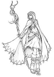 White Mage Amano Style Wizard Drawings Fantasy Drawings Coloring Pages