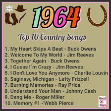 1964 Country Songs Music Charts Music Songs 60s Music