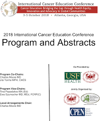 2018 International Cancer Education Conference Program And