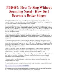 Check spelling or type a new query. Pdf Fbd487 How To Sing Without Sounding Nasal How Do I Become A Better Singer Ashley Scholar Academia Edu