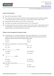 These printable pdf worksheets are perfect for math students in the 6th grade. Grade 10 Math Worksheets And Problems Real Numbers Edugain Global