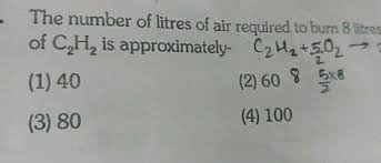 Check how easy it is, and learn it for the future. The Number Of Litres Of Air Required To Burn 8 Litres Of C H Is Approximately