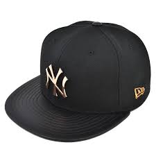 New York Yankees Hardware Logo Black Rose Gold Fitted 59fifty New Era Mlb Hat Hat Dreams Hats Logo Black Fitted Hats