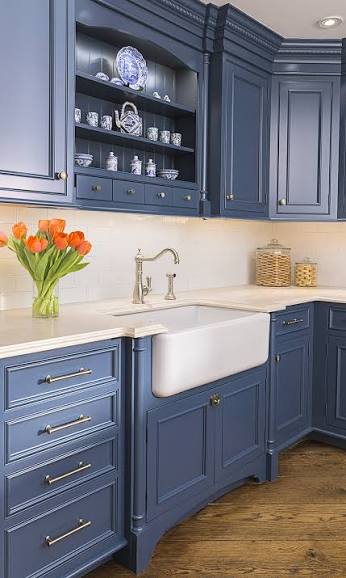 Blue English Country Kitchen | Fairfield County, CT — Nukitchens