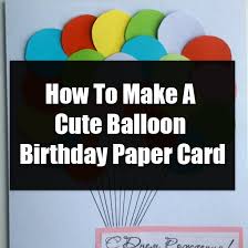 Cut blue paper to size of bag card and glue down. How To Make A Cute Balloon Birthday Paper Card