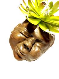 Sleeping Baby Head Ceramic Planter.