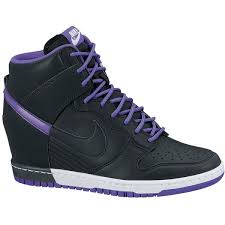 Black And Purple Nike Shoes Nike Dunk Sky Hi Wedge Trainers Black Purple Nike Dunks Nike Free Shoes Wedged Trainers