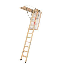 This image is titled wooden stairs and is attached to our article about 5 easy steps to build stairs to attic or loft. Fakro Attic Ladder Wooden Insulated Lwt 300lbs 66893 Rona