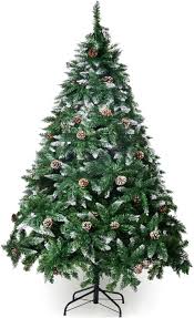 1800 x 1800 jpeg 389 кб. Amazon Com Winregh 4 5 6 7 5 Foot Artificial Christmas Tree Snow Flocked Hinged Pine Cone Decoration Unlit 6 Foot Kitchen Dining