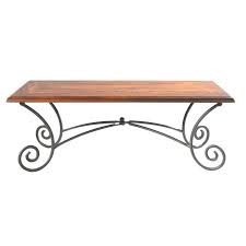 Structure en panneaux de particules mélaminés. Table Basse En Bois De Sheesham Massif Et Fer Forge L 120
