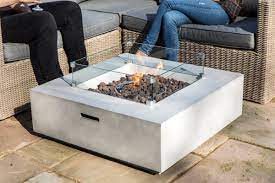 Outdoor 34 Square Concrete Propane Gas Fire Pit Gas Fire Pits Outdoor Gas Firepit Gas Fires