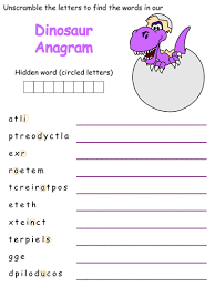 Create and solve cryptograms, translate pig latin, use our anagrammer to make phrases from words, and much more. Dinosaur Anagram Puzzles