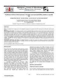 The highest fee charged by this journal is 110 usd as publication fees (article processing charges or apcs) other charges. Pdf Malaysian Journal Of Microbiology Traditional Method Of Fish Treatment Microbial Count And Palatability Studies On Spoiled Fish Nur Ain Academia Edu