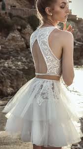 Jewel neckline wedding dresses are simple white gowns, but they have evolved in ways. Dany Mizrachi 2018 Bridal Sleeveless Halter Jewel Neck Heavily Embellished Bodice Tulle Skirt Above The Knee Short Wedding Dress Keyhole Back 21 Bv Wedding Inspirasi