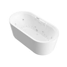 Choosing the right bathtub for your home bathtubs and whirlpools come in a wide array of sizes and styles from which to choose. Universal Tubs Pearl 5 6 Ft Center Drain Whirlpool And Air Bath Tub In White Hd3467rdx The Home Depot