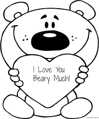 Welcome back the warm weather with these spring coloring sheets. Free Valentine S I Love You Beary Much Coloring Page Printable