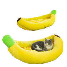 The banana cat bed features a peelable banana peel that allows your cat to sneak in and out while still having the privacy they require. Banana Cat Bed Washable Pet Cat Dog House Creative Plush Bed Small Medium Large Teddy British Short Cats Dogs Products For Pets Cat Beds Mats Aliexpress