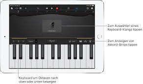 Arbeitsblätter zum thema notenzeilen und klaviertasten mit und ohne beschriftung zb. Spielen Des Keyboards In Garageband Fur Das Ipad Apple Support