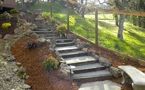 1 surfaced boards (3/4 net thickness) are the most common material used. Pressure Treated Steps Transition Steep Grades Details Landscape Art