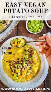 Vegan Potato Soup Recipe In 2020 Vegan Potato Soup Easy Vegan Soup Vegan Potato