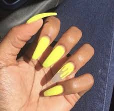 Neon yellow french coffin nails ❤ 35+ magnificent coffin nails designs you must try ❤ see more ideas on our blog!! Coffin Nails Nail Art And Coffin Nails Image 6951833 On Favim Com