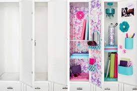 A locker can be decorated with various magnets, shelves and pen and pencil holders. 8 Locker Organization Ideas For Back To School