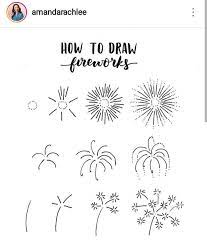 Step by step instructions for drawing ​​fireworks 1. Pin By Maria Fancovicova On Planners And Pens Bullet Journal Doodles Firework Doodle Bullet Journal Inspiration