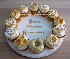 Golden Wedding Anniversary Cupcakes Golden Wedding Anniversary Cake 50th Wedding Anniversary Cakes Wedding Anniversary Cupcakes
