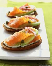 It doesn't even need cooking! Rye Toasts With Smoked Salmon Cucumber And Red Onion Recipe Martha Stewart