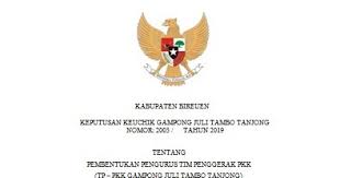 Sk pkk surat keputusan pembakal desa kadundung tahun 2015. Sk Pembentukan Pengurus Tim Penggerak Pkk