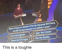 06, 1991, ladera heights, california, u.s. Which Of These Is A Member Of The Hip Hop Group Odd Future And Not The Lead Character Of A Children S Show Adora The Explorer B Tyler The Creator C Thomas The Tank