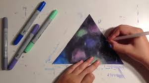 From the same point, draw a line on each side of the first. Galaxy Art Tutorial For Copic Markers Youtube