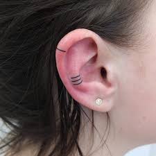 1 287 likes 6 comments indy indyvoet on instagram handpoked ear lines any ear tattoos are always welcome tattoo und piercing ohr tattoo tattoo trend