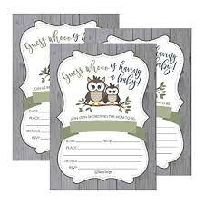 Maybe you would like to learn more about one of these? 25 Cute Rustic Owl Woodland Forest Baby Shower Invitations Printed Fill In The Blank Invites For Girls Boys Gender Neutral Grey Unique Vintage Coed Nature Wood Themed Party Card Stock Paper Supplies