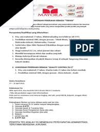 Lowongan kerja 2019 i smp , sma ,smk , d3 , dan s1. Lowongan Pekerjaan Mayora April 2019 Email