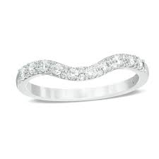 loves destiny by zales 1 3 ct t w certified diamond contour wedding band in 14k white gold i i1 gordons jewelers