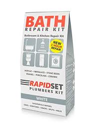 After using the repair kit, you might notice that the color doesn't necessarily match with the rest of the porcelain. Bath Tub Repair Kit 1 Hour Cure Repairs Cracks Splits Holes Chips Scratches In Rapid Time White Lucite 1w01 Complete With Application Tools Buy Online In United Arab