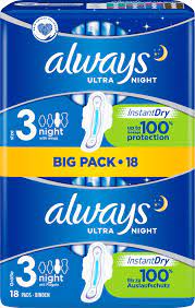 Always wants to stop the drop in confidence that so many girls experience at puberty by tackling societal. Always Ultra Binde Night Mit Flugel Bigpack 18 St Dauerhaft Gunstig Online Kaufen Dm De